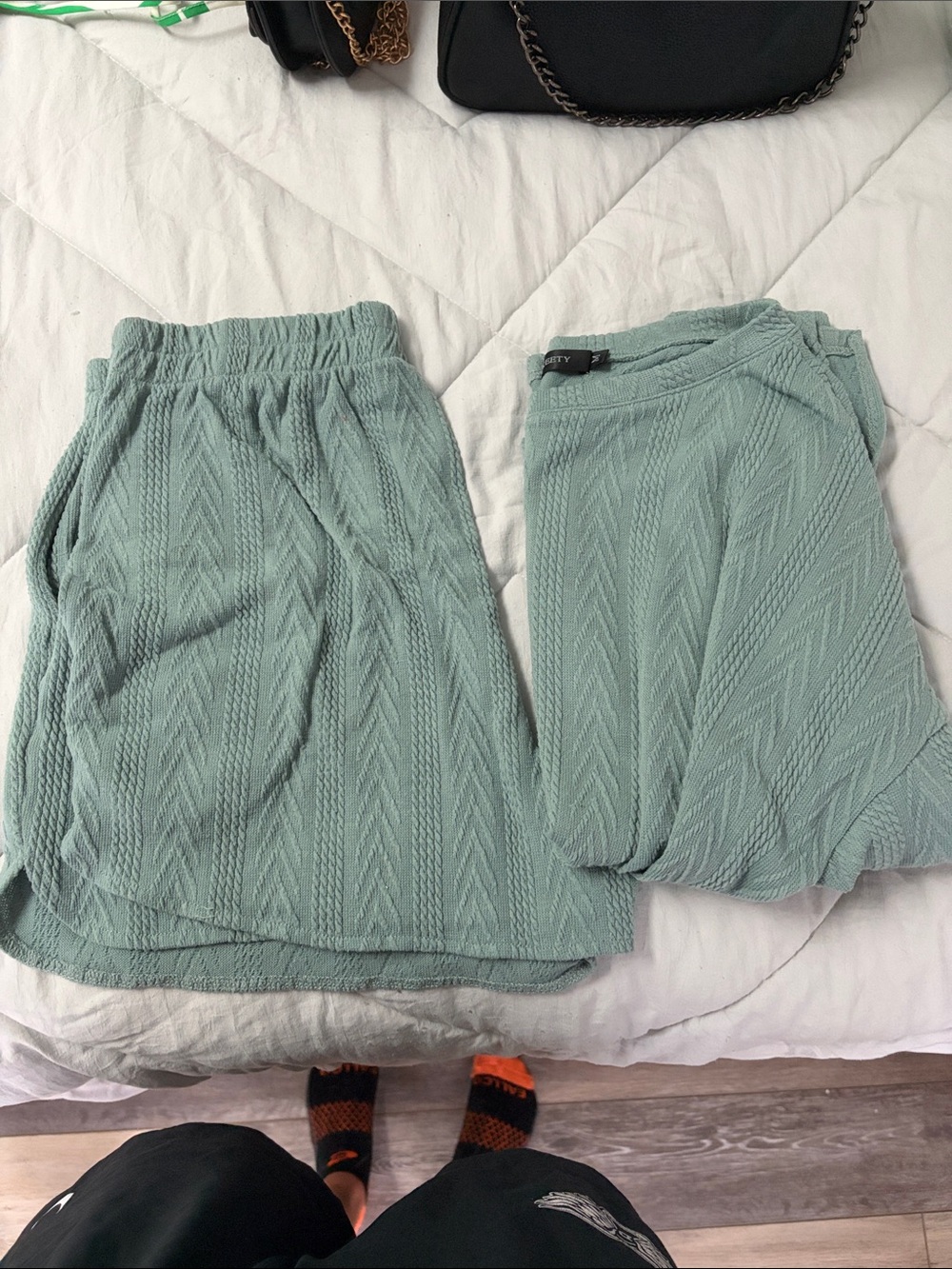 Women’s Knit Shorts Set in Sage Green